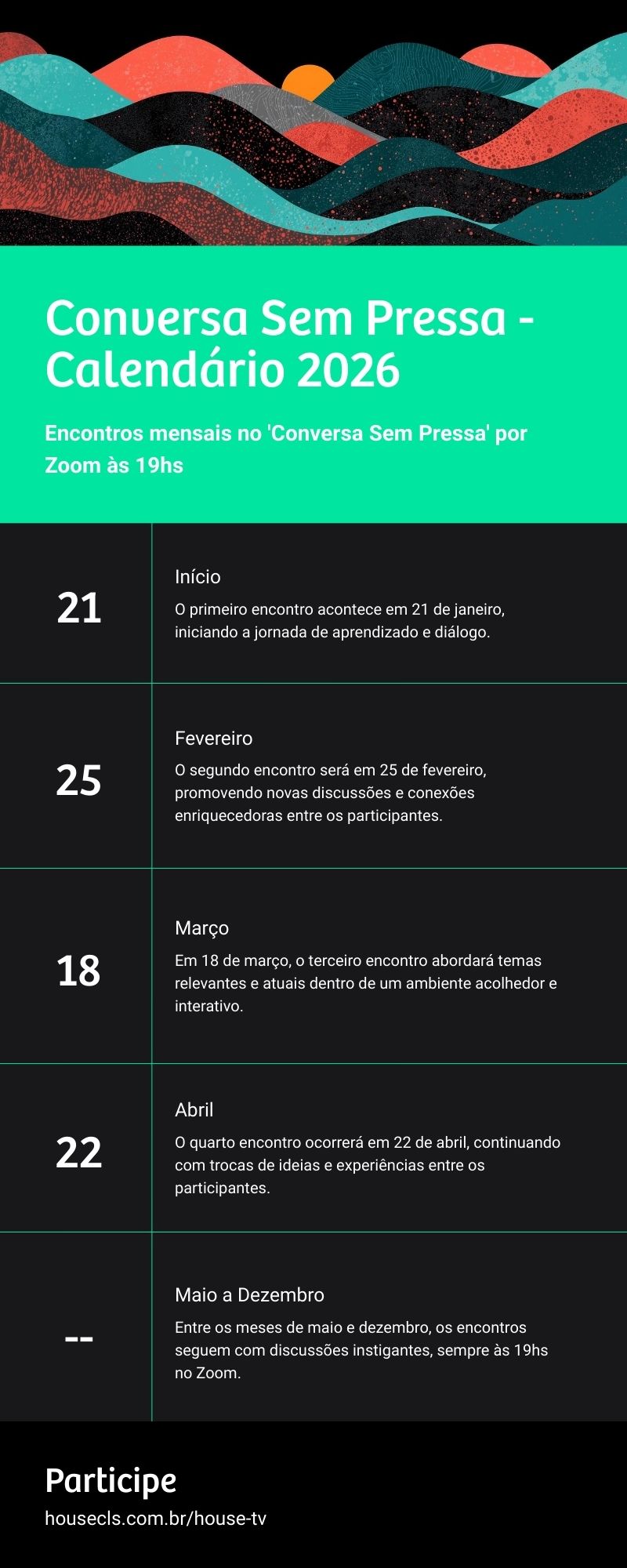 conversa sem pressa calendario